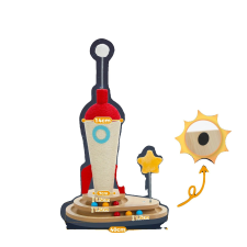  Macskakarcoló oszlop, interaktív labdapálya, szizál borítás a természetes karcoláshoz, AMT0321BG, M macskabútor