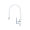 MAD-2509 BALLETTO mosogató csaptelep hajlékony szilikon kifolyó csővel, 35mm, fehér