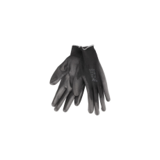 MAD-571 EXTOL PREMIUM Kötött kesztyű fekete poliészter, méret: 11` poliuretánba mártott teny. és ujjhegy., gumírozott mandzsetta