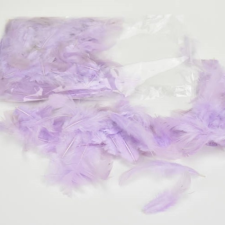 Madártoll 7-8cm 10 gr/cs. halványlila dekorációs kellék