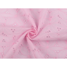  Madeira hímzésű pamutanyag - Rószaszín dekorációs kellék