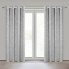  Madi öko stílusú sötétítő függöny Acélszürke 140x250 cm lakástextília
