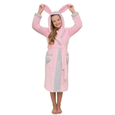 Madlen style Emma lánykafürdőköpeny világos rózsaszín, fülekkel 158 gyerek köntös