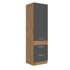  Magas szekrény, tölgy lancelot/szürke matt, VEGA 60 DKS-210 3S 1F bútor