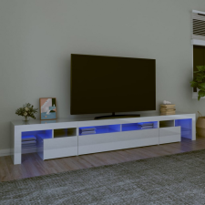  Magasfényű fehér TV-szekrény LED lámpákkal 260x36,5x40 cm bútor