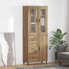  Magasfiú fiókkal 2 pcs Artisan tölgy Műanyag Fa és Üveg bútor