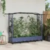  Magasított Ágy Trellis-szel és Tetővel Szürke 207 x 40 x 129 cm