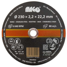 Magg Vágókorong rozsdamentes acélhoz 230x2,2x22,2mm (RN23022) csiszolókorong és vágókorong
