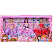 Magic Toys Beauty babaszett nyaklánccal 3db-os baba