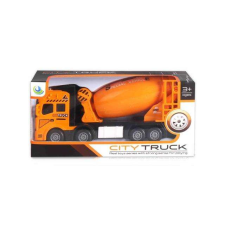 Magic Toys City Truck: Négytengelyes fém teherautó modell betonkeverő felépítménnyel - fénnyel és hanggal autópálya és játékautó