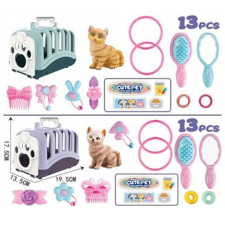 Magic Toys Cute Pet cicás kisállathordozó játékszett kétféle változatban plüssfigura