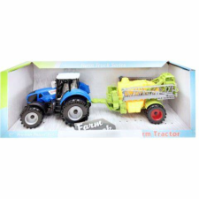 Magic Toys Farm traktor szerelvény permetező utánfutóval autópálya és játékautó