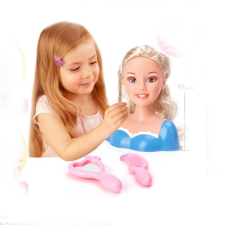 Magic Toys Fésülhető babafej hosszú szőke hajjal kétféle ruhában kiegészítőkkel baba