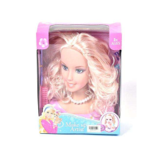 Magic Toys Fésülhető babafej szőke hajjal gyöngy nyaklánccal szépségszalon