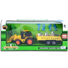 Magic Toys Happy Farm Traktor pótkocsival és kiegészítőkkel játékfigura