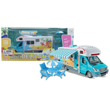 Magic Toys Hátrahúzós Kék Delicate kisautó funkcióval 1/28 autópálya és játékautó