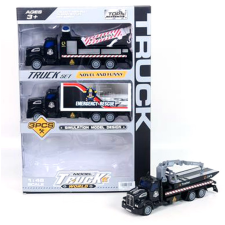 Magic Toys Hátrahúzós mentő kamion szett 3db-os 1:48 autópálya és játékautó