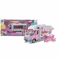 Magic Toys Hátrahúzós Pink Food Truck kisautó funkcióval 1/28 autópálya és játékautó