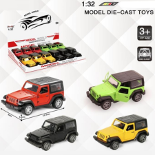 Magic Toys Jeep Wrangler hátrahúzható fém autómodell több változatban 1/32 autópálya és játékautó