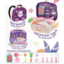 Magic Toys Lila 2az1-ben konyhai szett gurulós bőröndben kiegészítőkkel konyhakészlet