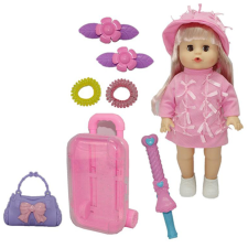 Magic Toys Melani 36cm-es pisilő baba bőrönddel, kiegészítőkkel és hang effektekkel baba