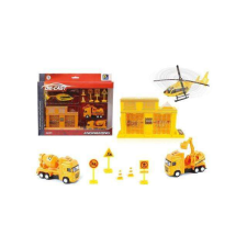 Magic Toys Nagy építkezés játékszett járművekkel és épülettel autópálya és játékautó
