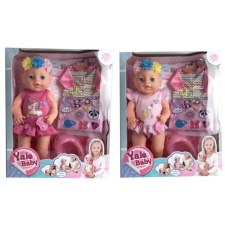 Magic Toys Pisilős lány baba bilivel és kiegészítőkkel kétféle változatban baba
