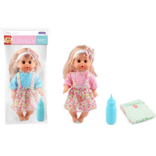 Magic Toys Pislő baba virágos szoknyában kiegészítőkkel 30 cm baba
