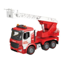 Magic Toys Power Truck Tűzoltó teherautó emelőkosárral, fénnyel és hanggal 40cm autópálya és játékautó