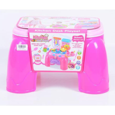 Magic Toys Rózsaszín konyhai készlet hordozható tároló ülőkével konyhakészlet