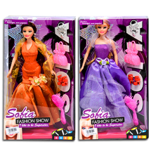 Magic Toys Sofia Fashion Show baba estélyi ruhában kiegészítőkkel 2 változatban baba