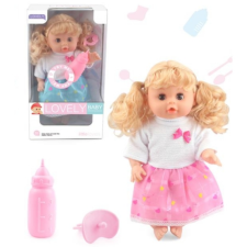 Magic Toys Sweet Baby baba szőke hajjal, hanggal és cumikkal több változatban baba