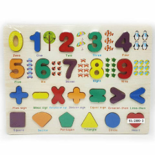 Magic Toys Számok és formák fa formaillesztő puzzle puzzle, kirakós