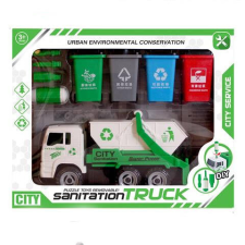 Magic Toys Szelektív hulladékszállító kukásautó kiegészítőkkel autópálya és játékautó