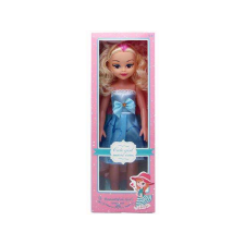 Magic Toys Szőke lány baba kék ruhában hanggal 46cm-es baba