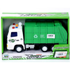 Magic Toys Zöld szemétszállító teherautó fénnyel autópálya és játékautó
