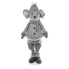  MagicHome karácsonyi dekoráció, Egér fiú sapkával, 57 cm karácsonyi dekoráció