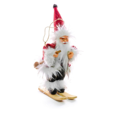 MagicHome karácsonyi dekoráció, Mikulás sítalpon, felfüggeszthető, 18 cm karácsonyfadísz