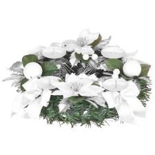  MagicHome karácsonyi koszorú, adventi, fehér, 25 cm adventi koszorú