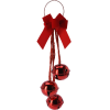 MagicHome Magic Home karácsonyi dekoráció, ajtócsengők, 14 x 14 x 46 cm, piros, 3 db fém harang díszszalaggal és akasztózsinórral