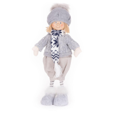 MagicHome MagicHome karácsonyi dekoráció, Fiú kék sállal, 38 cm karácsonyi dekoráció
