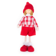 MagicHome MagicHome karácsonyi dekoráció, Kisfiú kockás ingben, 32 cm karácsonyi dekoráció