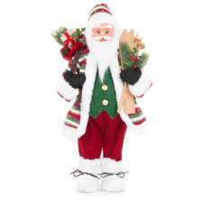 MagicHome MagicHome karácsonyi dekoráció, Mikulás sítalppal, 80 cm karácsonyi dekoráció