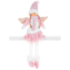 MagicHome MagicHome karácsonyi szobor, Angyalka rózsaszín rövid szoknyával, szövet, rózsaszín-fehér, 23 x 12 x