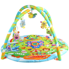 MagicToys Vidámparkos baby játszószőnyeg plüss állatokkal 77x66x50cm játszószőnyeg