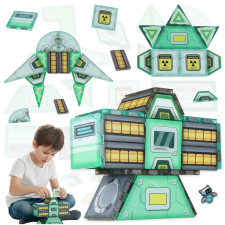 Mágneses építőelemek űrállomás 108 elem mágneses építőjáték