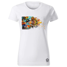 Magnolion Absztrakt Bitcoin v2 női póló - 19 szín, XS-2XL