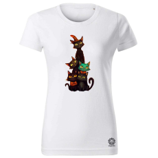Magnolion Ácsorognak a cicák v2 női póló - 19 szín, XS-2XL