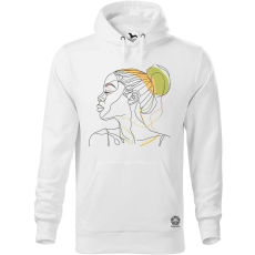 Magnolion Afro nő rajz portré v2 férfi pulóver - 19 szín, S-5XL