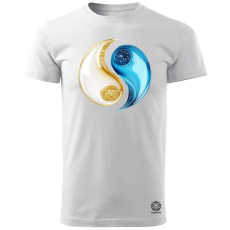 Magnolion Arany és kék Jin Jang v3 férfi póló - 19 szín, S-3XL